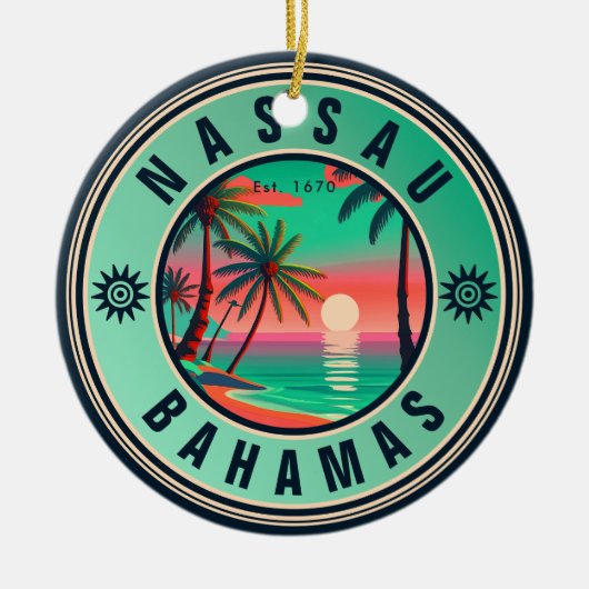 Nassau Bahamas Retro reizen Souvenir jaren 1950 Keramisch Ornament (Voorkant)