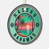 Nassau Bahamas Retro reizen Souvenir jaren 1950 Keramisch Ornament (Links)