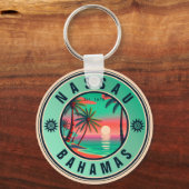 Nassau Bahamas Retro reizen Souvenir jaren 1950 Sleutelhanger (Achterkant)