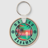 Nassau Bahamas Retro reizen Souvenir jaren 1950 Sleutelhanger (Achterkant)