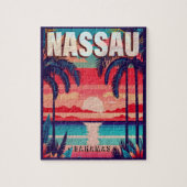 Nassau Bahamas Retro Sunset Souvenir jaren 1950 Legpuzzel (Verticaal)