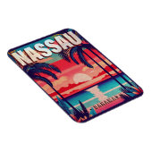 Nassau Bahamas Retro Sunset Souvenir jaren 1950 Magneet (Rechterzijde)