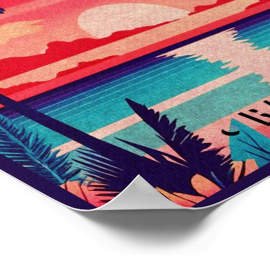 Nassau Bahamas Retro Sunset Souvenir jaren 1950 Poster (Hoek)