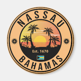 Nassau Bahamas Retro Sunset Souvenirs 80 Magneet