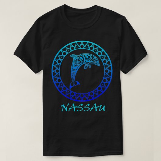 Nassau Bahamas Retro Tribal Dolphin Vacati T-shirt (Design voorkant)