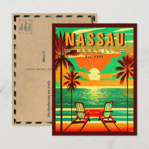 Nassau Bahamas Retro Zeemeeuw Souvenir jaren 1950 Briefkaart
