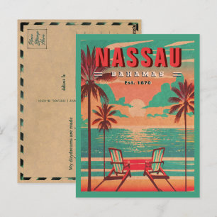Nassau Bahamas Retro Zeemeeuw Souvenir jaren 1950 Briefkaart