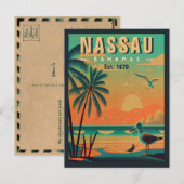 Nassau Bahamas Retro Zeemeeuw Souvenir jaren 1950 Briefkaart (Voorkant / Achterkant)