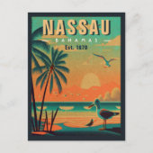 Nassau Bahamas Retro Zeemeeuw Souvenir jaren 1950 Briefkaart (Voorkant)