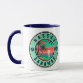 Nassau Bahamas Retro Zonsondergang reizen Souvenir Mok (Links)