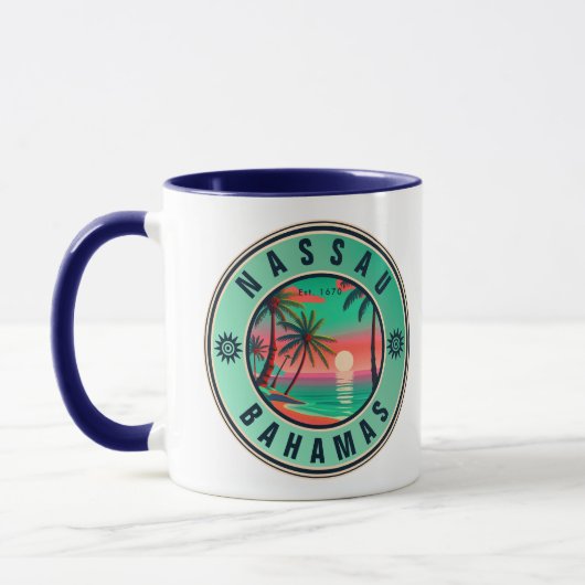 Nassau Bahamas Retro Zonsondergang reizen Souvenir Mok (Links)