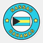 Nassau Bahamas Ronde Sticker (Voorkant)