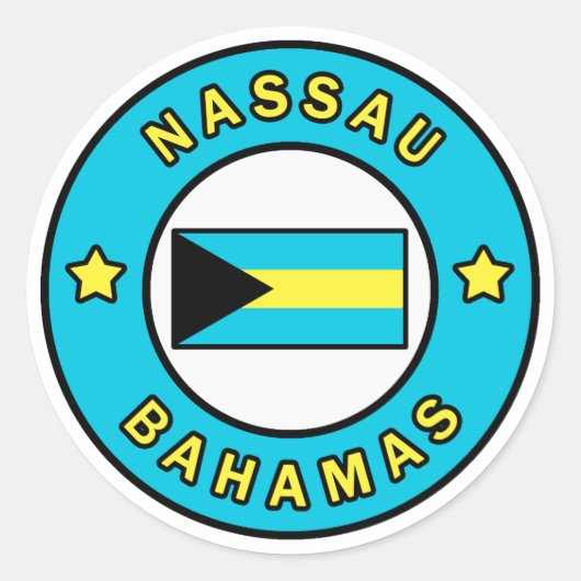 Nassau Bahamas Ronde Sticker (Voorkant)