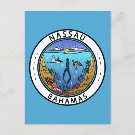 Nassau Bahamas Scuba Badge Briefkaart (Voorkant)