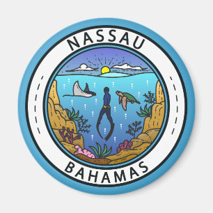 Nassau Bahamas Scuba Badge Magneet