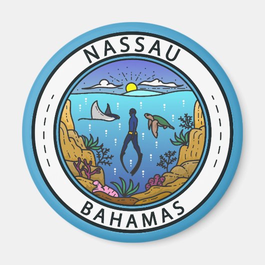 Nassau Bahamas Scuba Badge Magneet (Voorkant)