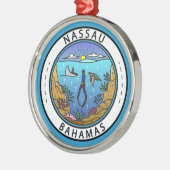 Nassau Bahamas Scuba Badge Metalen Ornament (Links)