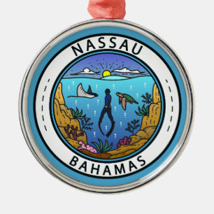 Nassau Bahamas Scuba Badge Metalen Ornament