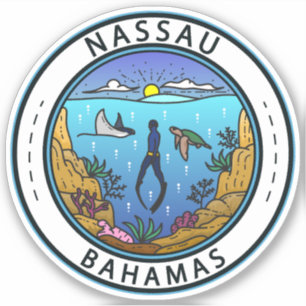 Nassau Bahamas Scuba Badge Sticker
