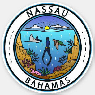 Nassau Bahamas Scuba Badge Sticker