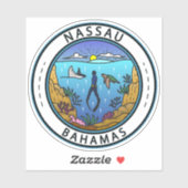 Nassau Bahamas Scuba Badge Sticker (Vel)