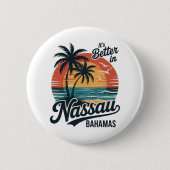 Nassau Bahama's Strand Zomer Ronde Button 5,7 Cm (Voorkant)