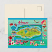 Nassau Bahama's Vintage Kaart (Voorkant / Achterkant)