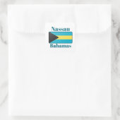 Nassau Bahamas Vlag Vierkante Sticker (Tas)