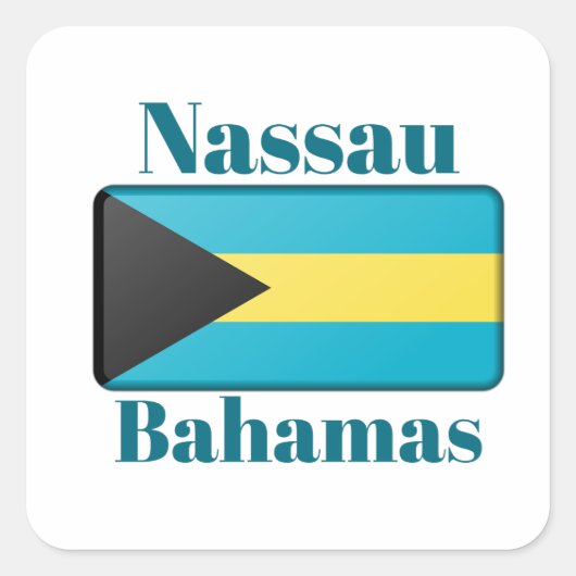 Nassau Bahamas Vlag Vierkante Sticker (Voorkant)