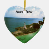 Nassau Bahamas, vuurtoren in de haven Keramisch Ornament (Voorkant)