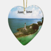 Nassau Bahamas, vuurtoren in de haven Keramisch Ornament (Links)