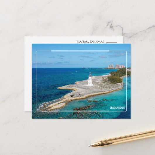 Nassau Bahama's Vuurtoren Postkaart (Voorkant / Achterkant in situ)