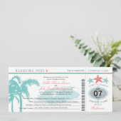 Nassau Bahamas Wedding Boarding Pass Kaart (Staand voorkant)