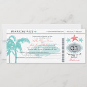 Nassau Bahamas Wedding Boarding Pass Kaart (Voorkant)