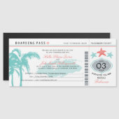 Nassau Bahamas Wedding Boarding Pass uitnodiging Magnetische Uitnodiging (Voorkant / Achterkant)