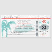 Nassau Bahamas Wedding Boarding Pass uitnodiging Magnetische Uitnodiging (Voorkant)