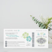 Nassau Boarding Pass Wedding Invitation Kaart (Staand voorkant)