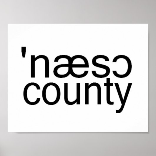 Nassau County Long Island Phonetic Spelling Poster (Voorkant)