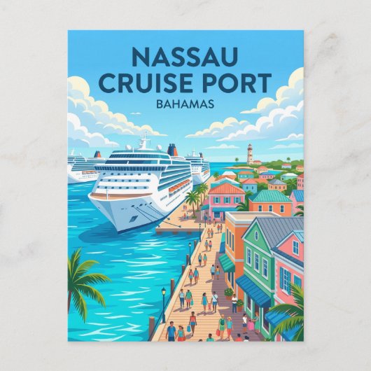 Nassau Cruisehaven Bahama's Briefkaart (Voorkant)