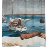 Nassau door Winslow Homer Art Sailboot Memory Foam Douchegordijn (Voorkant)