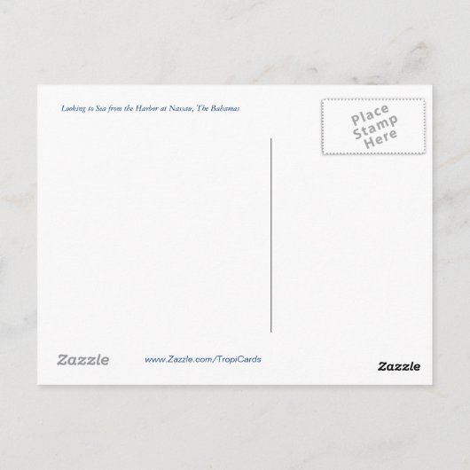 Nassau Habor Briefkaart (Achterkant)