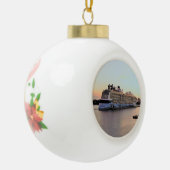Nassau Harbor Daybreak met cruise Ship Keramische Bal Ornament (Links)