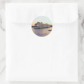 Nassau Harbour Daybreak met Cruise Ship Custom Ronde Sticker (Tas)