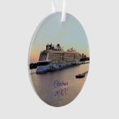 Nassau Harbour met cruise Ship Dated Personalized Ornament (voorkant)