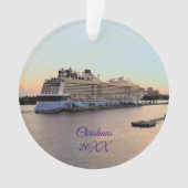 Nassau Harbour met cruise Ship Dated Personalized Ornament (voorkant)