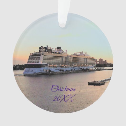 Nassau Harbour met cruise Ship Dated Personalized Ornament (voorkant)