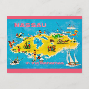 Nassau Kleurrijke Kaart Ansichtkaart