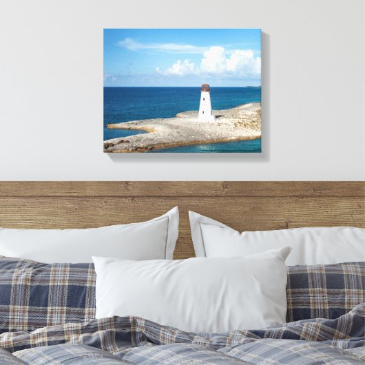Nassau Lighthouse Bahamas Canvas Afdruk (Insitu (Slaapkamer))