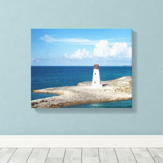 Nassau Lighthouse Bahamas Canvas Afdruk (Insitu (Houten vloer))