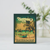 Nassau Palm Tree Bahamas  Souvenirs 80's Briefkaart (Staand voorkant)